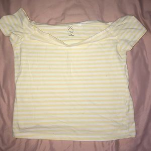 Pacsun Basic Yellow and White Top